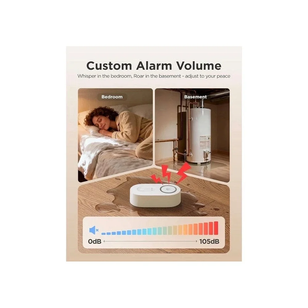 GoveeLife Upgraded Smart Water Leak Detector 1s with High Alarm, 3 +1 Pack